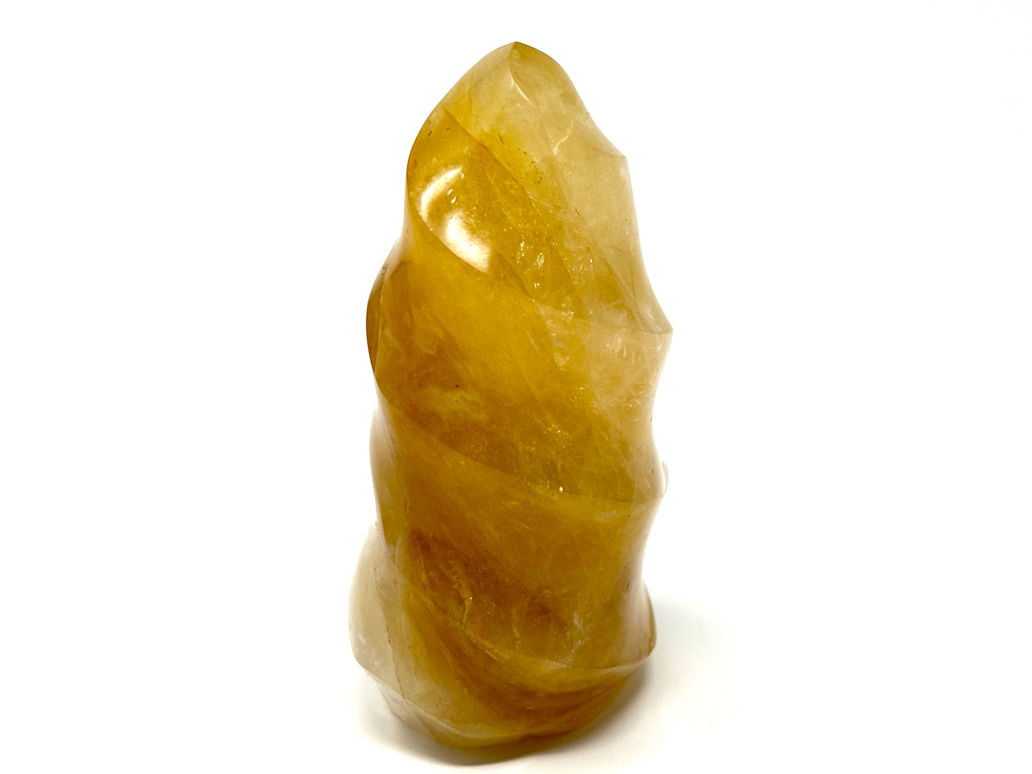 Yellow Quartz Crystal Flame Shape 12.5cm