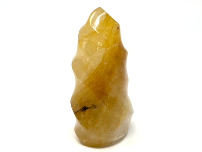 Yellow Quartz Crystal Flame Shape 12.5cm