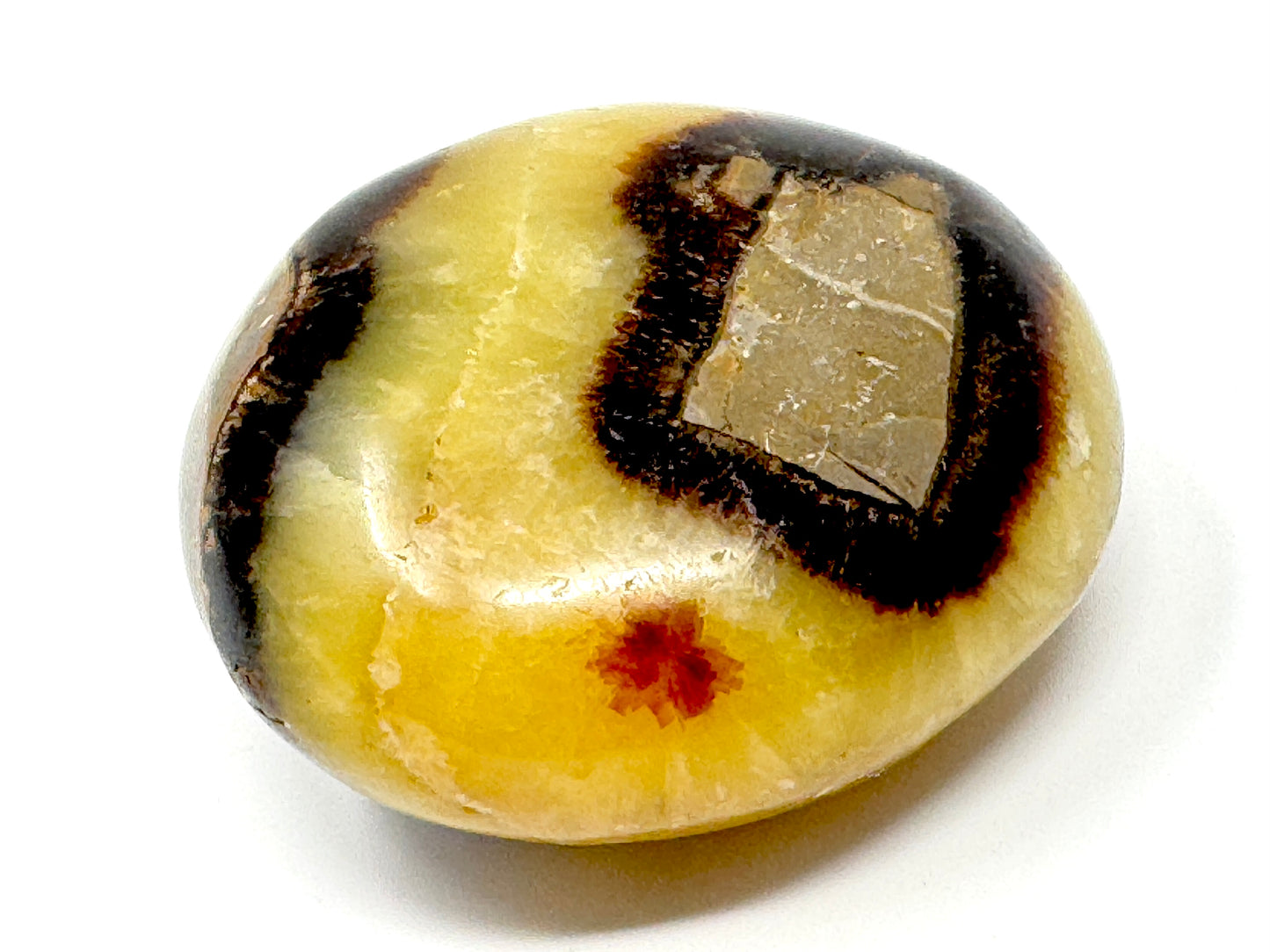 Yellow Septarian Crystal Pebble 5.8cm