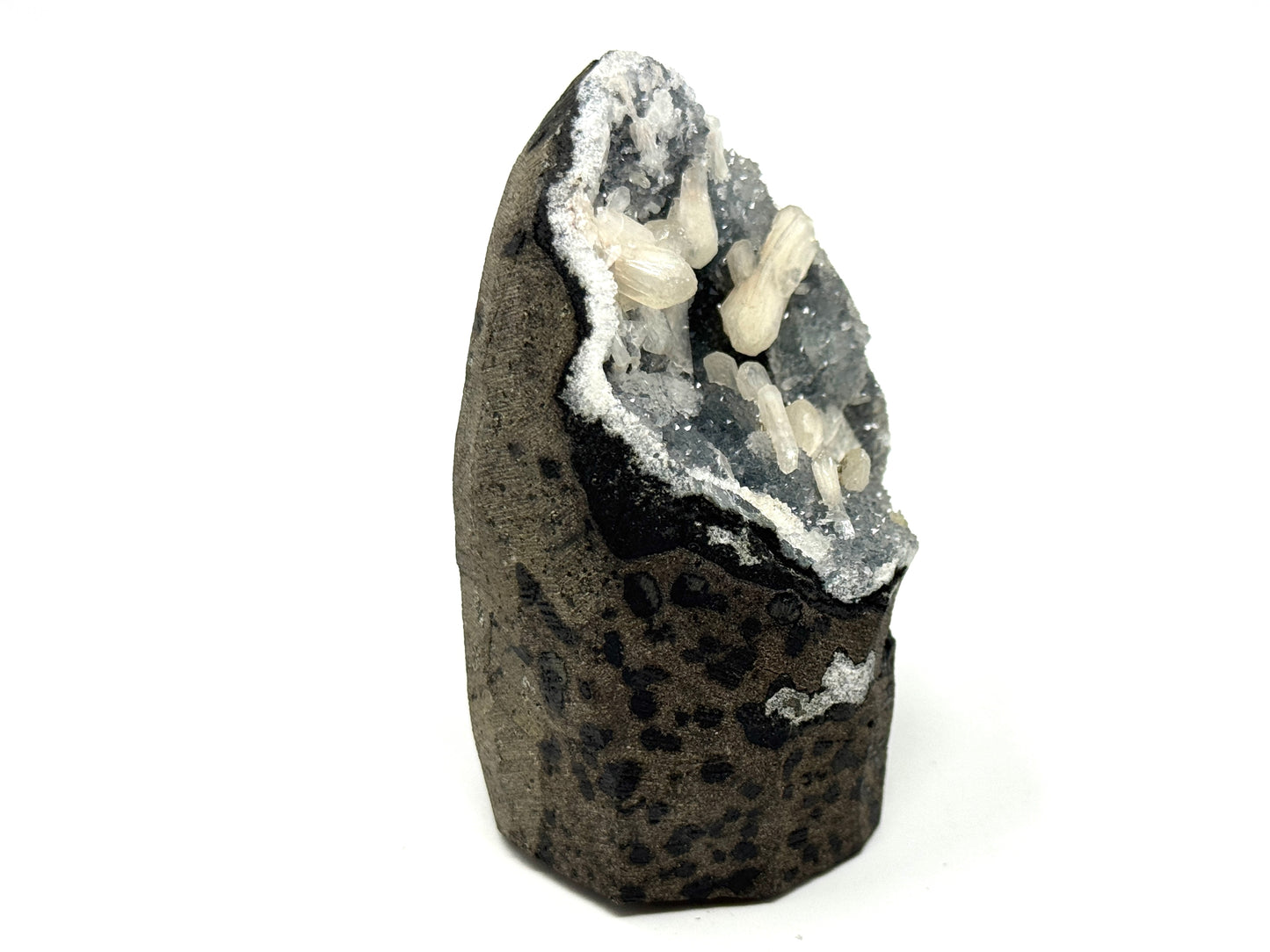 Natural Zeolite Crystal Druzy Chalcedony With apophyllite 9cm