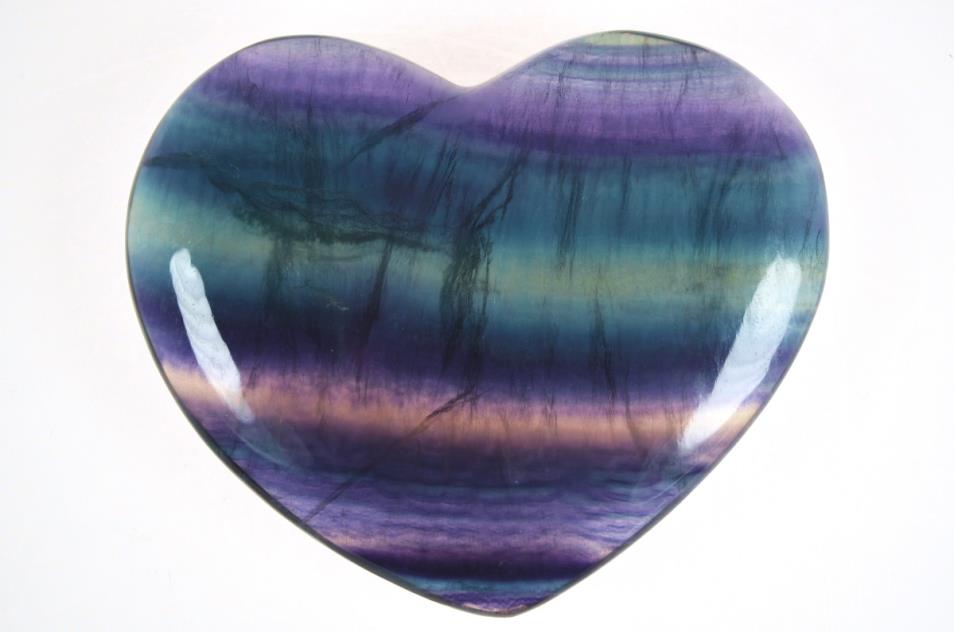 Rainbow Fluorite Heart Large 8.8cm | Image 1