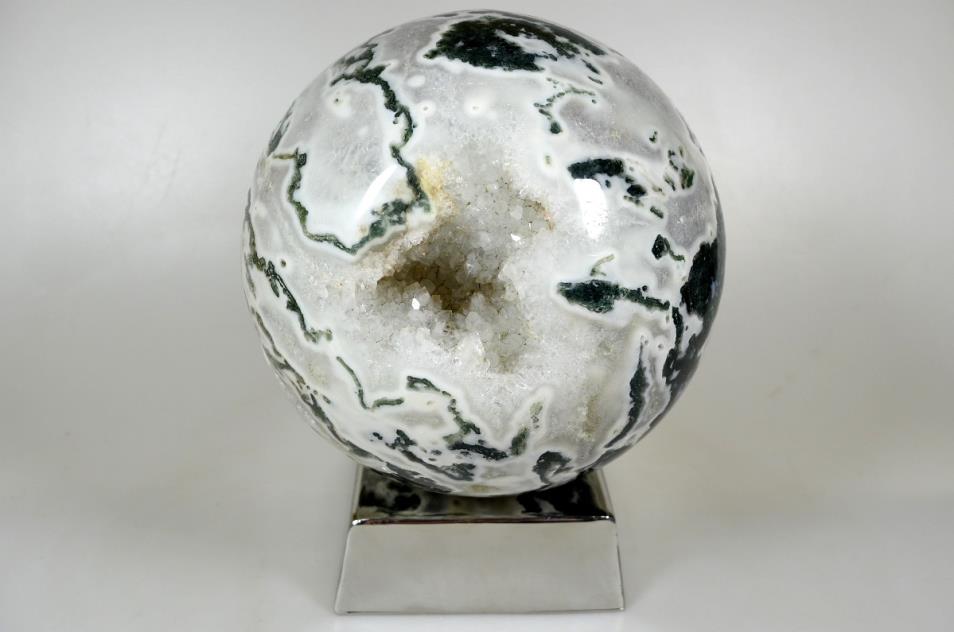 Druzy Moss Agate Sphere 16cm | Image 1