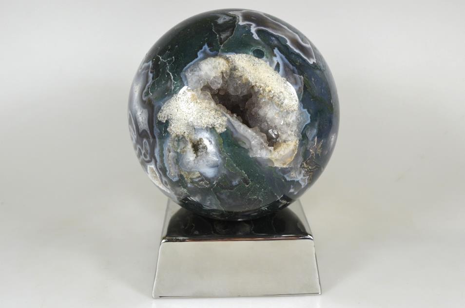 Druzy Moss Agate Sphere Large 12.5cm | Image 1