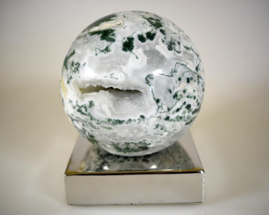 Druzy Moss Agate Sphere 11.5cm | Image 1