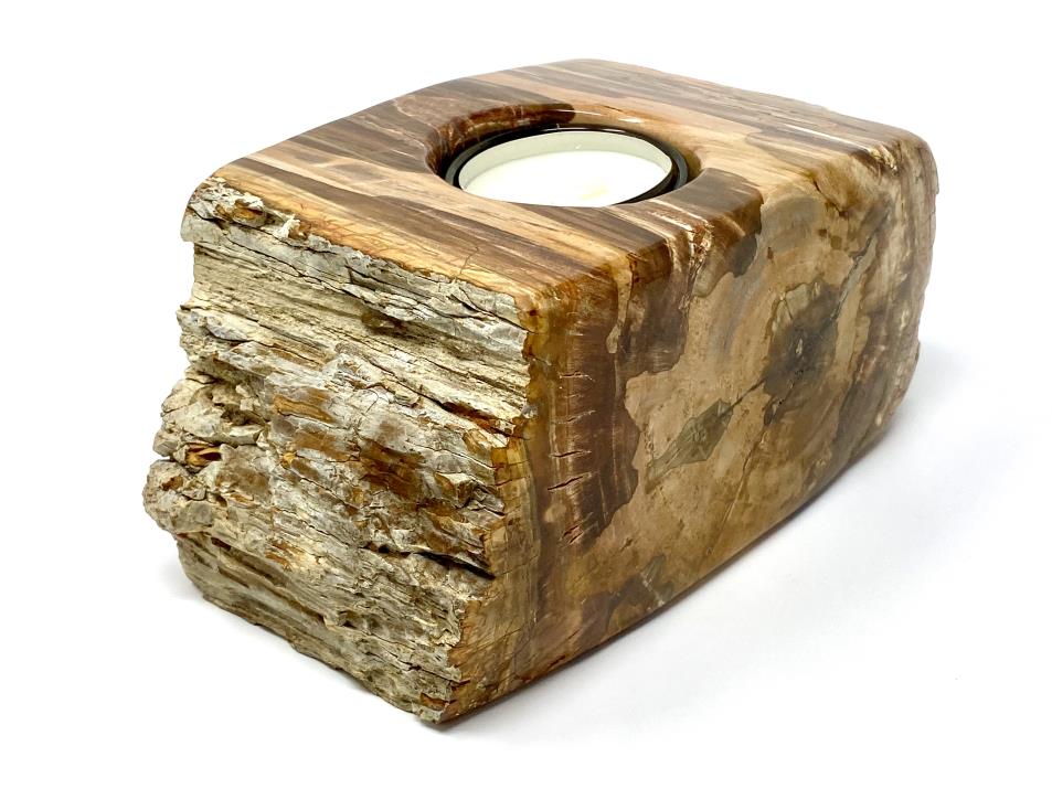 Fossilised Wood Tea Light 15cm | Image 1
