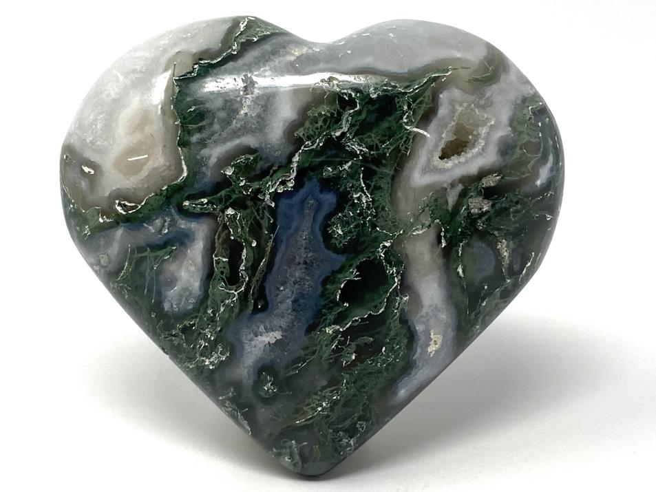 Druzy Moss Agate Heart 7cm | Image 1