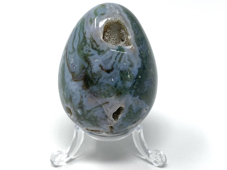 Druzy Moss Agate Egg 6.1cm | Image 1