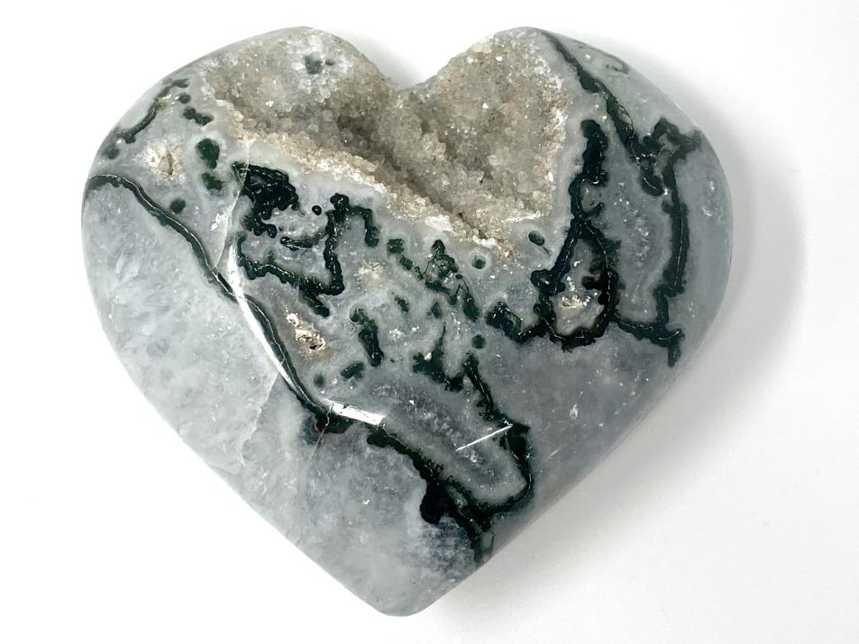 Druzy Moss Agate Heart 6.9cm | Image 1
