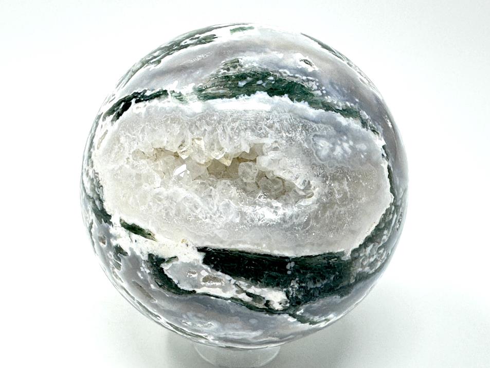 Druzy Moss Agate Sphere 5.3cm | Image 1