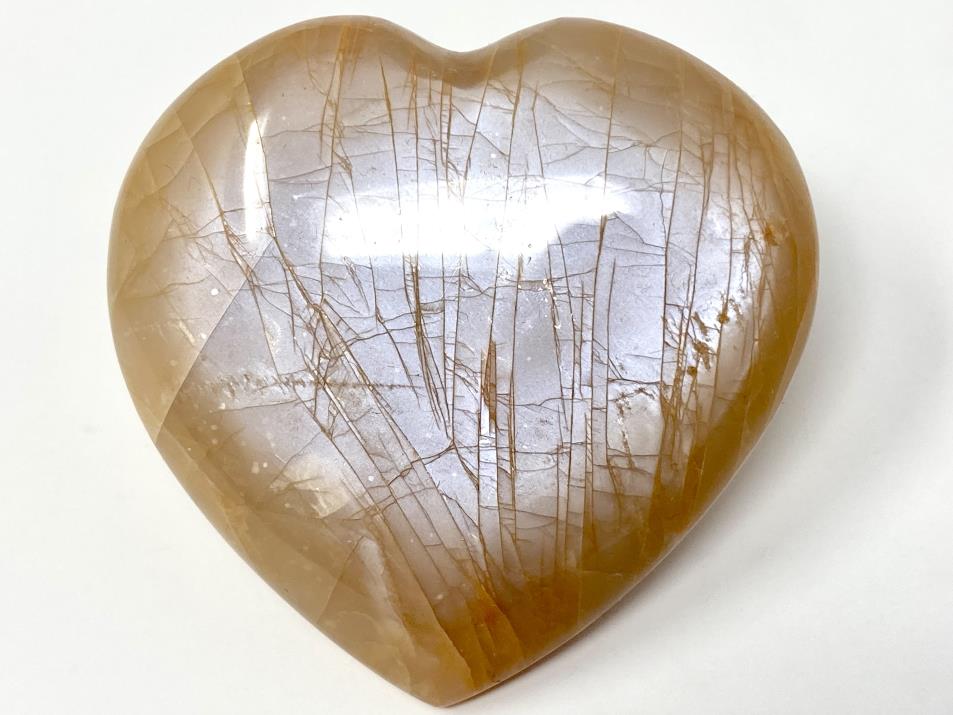 Flashy Peach Moonstone Heart 6.9cm | Image 1
