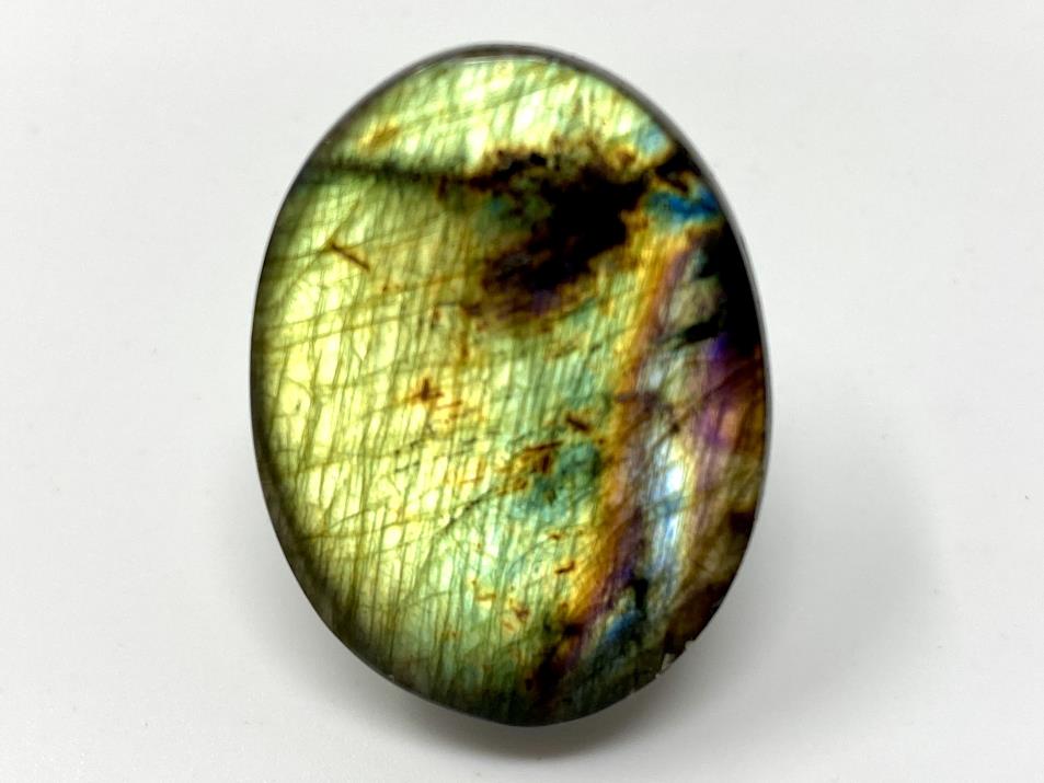 Oval shape  Cabochon Huge size LABRADORITE 19x35 mm Gorgeous Strong   Blue Fire New Madagascar