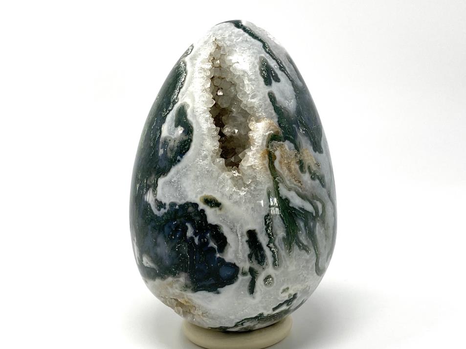 Druzy Moss Agate Egg Large 15.5cm | Image 1