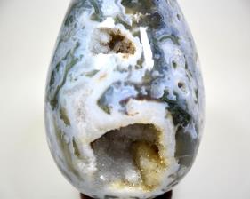 Druzy Moss Agate Egg Large 14.7cm | Image 2