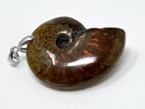 Ammonite Red Iridescent Pendant 3.2cm | Image 2
