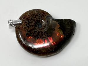 Ammonite Red Iridescent Pendant 3.4cm | Image 2