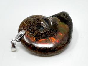 Ammonite Red Iridescent Pendant 3.4cm | Image 3