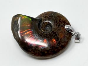 Ammonite Red Iridescent Pendant 3.4cm | Image 4