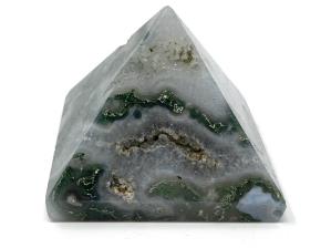 Druzy Moss Agate Pyramid 4.9cm | Image 2