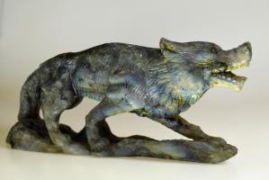Labradorite Wolf Carving 22cm | Image 7