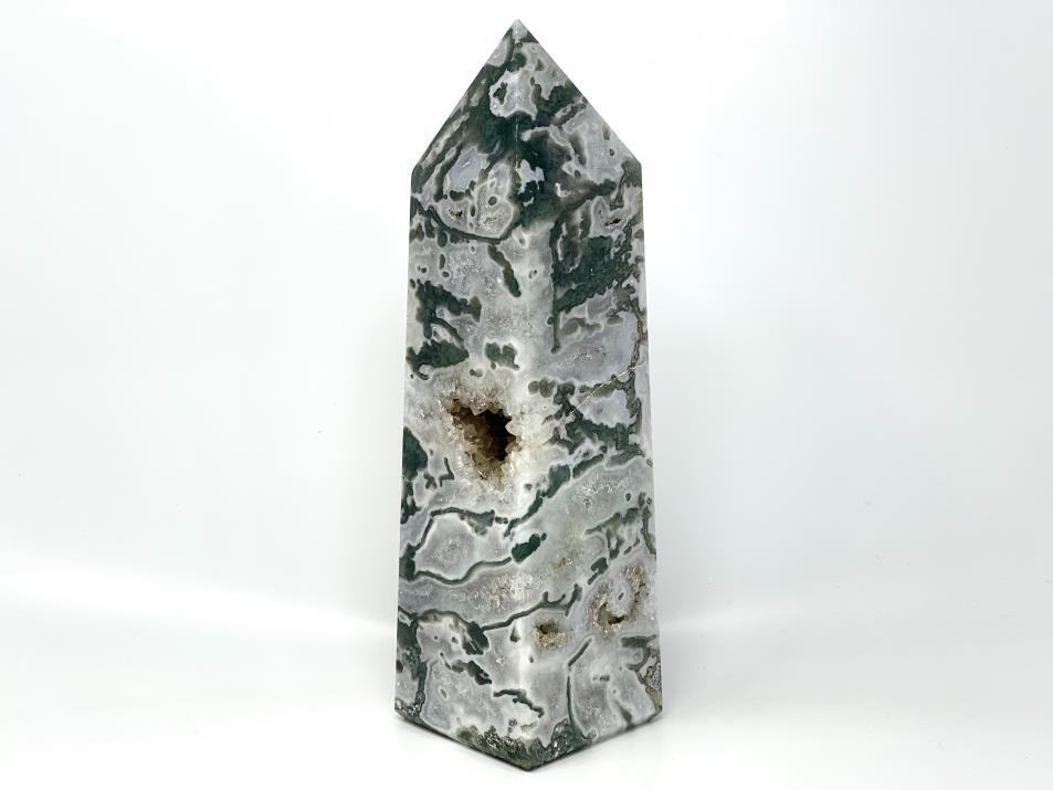 Druzy Moss Agate Tower Large 28cm | Image 1