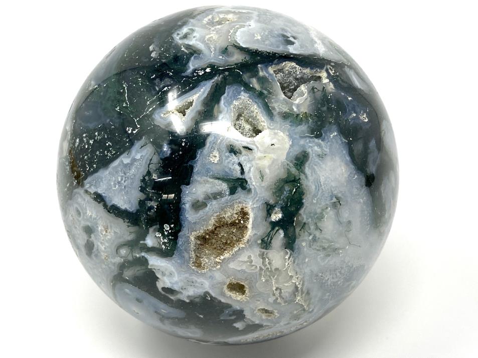  Druzy Moss Agate Sphere Large 9.5cm | Image 1