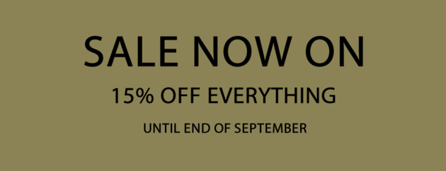 September Sale Now On 15% off Everything
